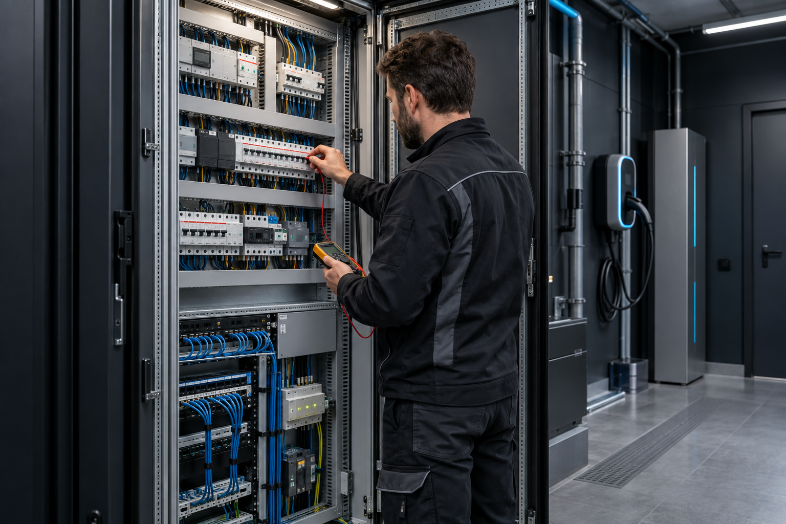 Illustrazione di infrastrutture elettriche e reti dati