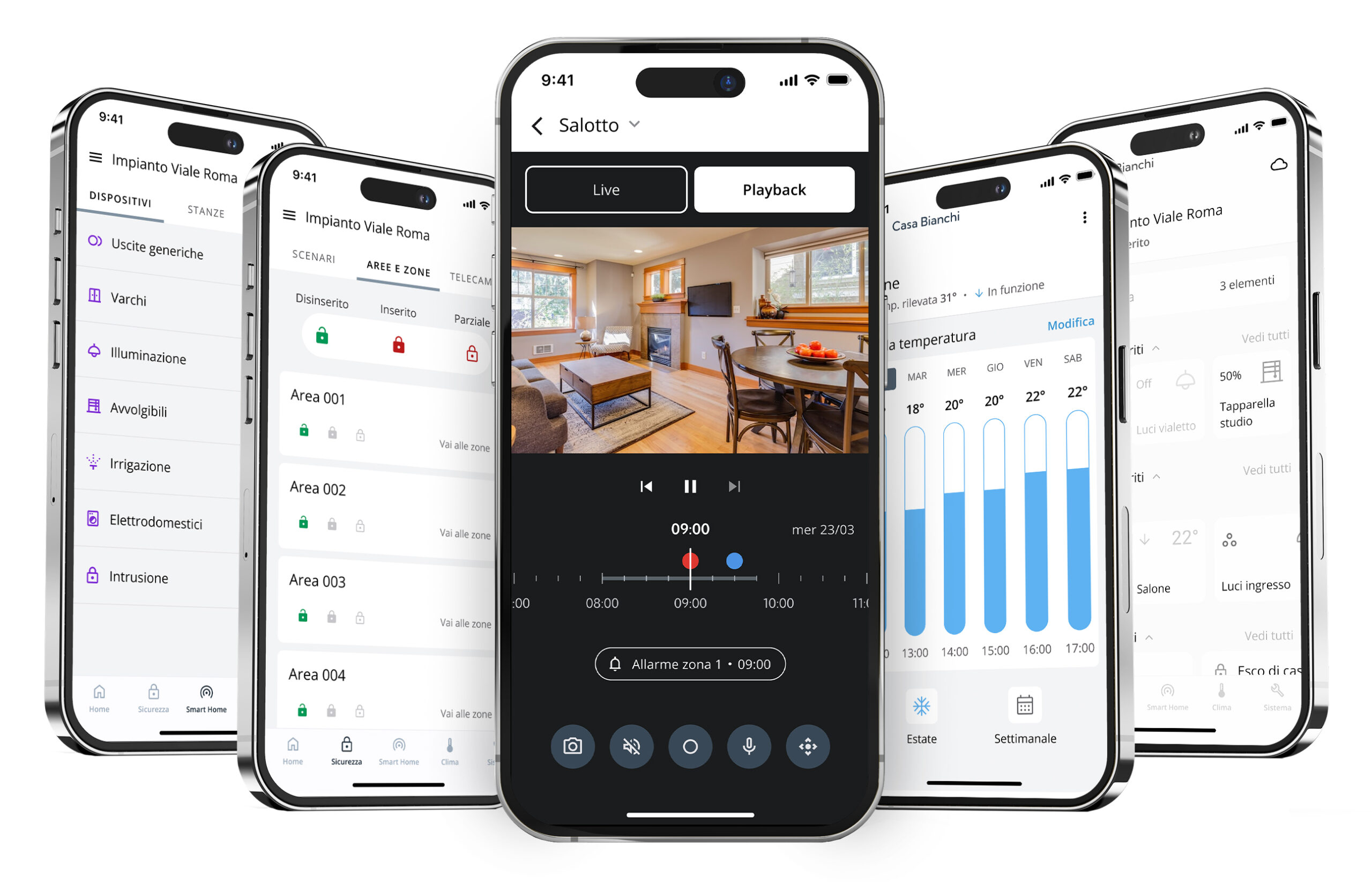 App su smartphone per luci, clima, tapparelle e controllo della casa